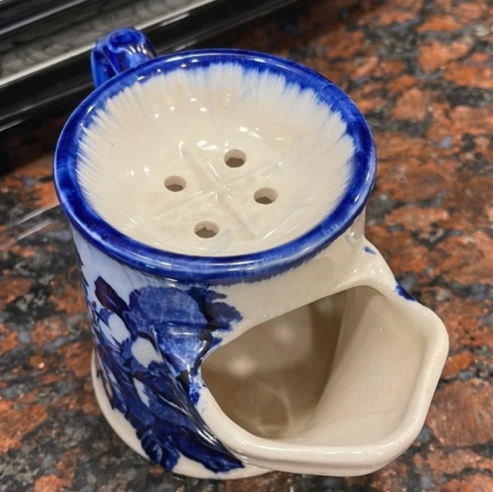 Staffordshire antique ironstone shaving mug  6